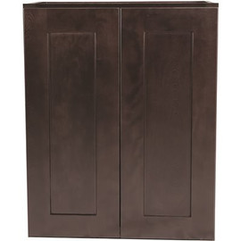 Design House Brookings Plywood Assembled Shaker 24x30x12 in. 2-Door Wall Kitchen Cabinet in Espresso