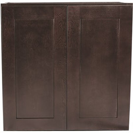 Design House Brookings Plywood Assembled Shaker 27x30x12 in. 2-Door Wall Kitchen Cabinet in Espresso