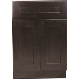 Design House Brookings Plywood Assembled Shaker 21x34.5x24 in. 1-Door 1-Drawer Base Kitchen Cabinet in Espresso