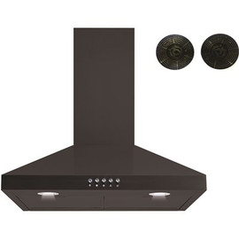 Winflo 30 in. Convertible Wall Mount Range Hood in Stainless Steel in Black with Mesh Filters, Charcoal Filters