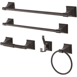 Kingston Brass Monarch 5-Piece Bathroom Accessory Set in Black