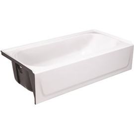 Bootz Industries Bootzcast 60 in. Left Drain Rectangular Alcove Soaking Bathtub in White Bootz Industries Bootzcast 60 in. Left Drain Rectangular Alcove Soaking Bathtub in White