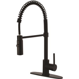 Kingston Brass Single-Handle Pull-Down Sprayer Kitchen Faucet in Black