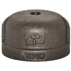 PLUMBERS EDGE 1-1/4 in. x 1/8 in. Tapped Black Cap