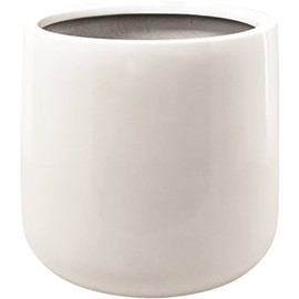 Vasesource 16 in. x 20 in. Shiny White Fiberstone Rectangular Planter
