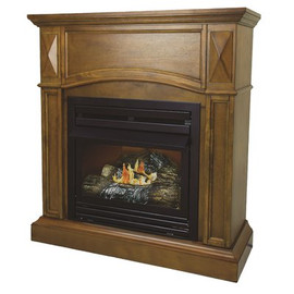 Pleasant Hearth 20,000 BTU 36 in. Compact Convertible Ventless Natural Gas Fireplace in Heritage