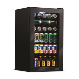 NewAir 19 in. 126 (12 oz.) Can Freestanding Beverage Cooler Fridge with Adjustable Shelves, Modern Black