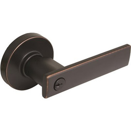 Defiant Westwood Aged Bronze Keyed Entry Door Handle with Round Rose