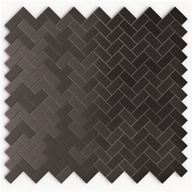 Caltrop Black Stainless 12.09 in. x 11.65 in. x 5 mm Metal Self-Adhesive Wall Mosaic Tile (11.76 sq. ft. /case)