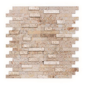 Inoxia SpeedTiles Sandy Mixed Tan 11.77 in. x 11.57 in. x 8mm Stone Self Adhesive Wall Mosaic Tile (11.4 sq. ft. / case)