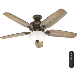 Hunter Channing 54 in. Hunter Express Indoor Noble Bronze Ceiling Fan with Remote and Light Kit Included