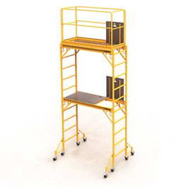 Safeclimb Baker Style 15.25 ft. x 4.9 ft. x 6.1 ft. Steel Scaffold Tower Platform with Wheels, 1000 lbs. Load Capacity