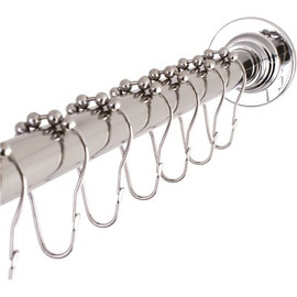 Kingston Brass Classic 60 in. to 72 in. Fixed Shower Rod with Hooks in Chrome