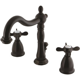 Kingston Brass Victorian Cross 8 in. Widespread 2-Handle Bathroom Faucet in Oil Rubbed Bronze