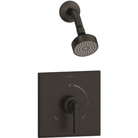 Symmons Duro Single Handle 1-Spray Shower Trim in Matte Black - 1.5 GPM (Valve not Included)