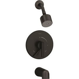 Symmons Dia Single-Handle Wall-Mounted Tub and Shower Trim Kit in Matte Black - 1.5 GPM (Valve not Included)