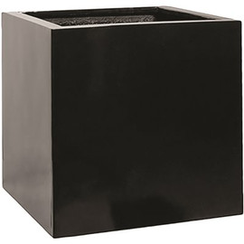 Vasesource Carlo 8 in. x 8 in. x 28 in. Matte Black Fiberglass Rectangular Planter