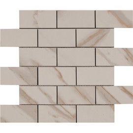 MSI Calacatta Ivory 12 in. x 12 in. x 10 mm Polished Porcelain Mosaic Tile (8 sq. ft. / case)