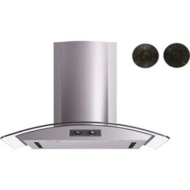 Winflo 30 in. Convertible Wall Mount Range Hood with Mesh and Charcoal Filters and Stainless Steel Panel