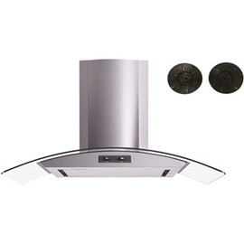 Winflo 36 in. Convertible Wall Mount Range Hood with Mesh Filter, Charcoal Filters and Stainless Steel Panel