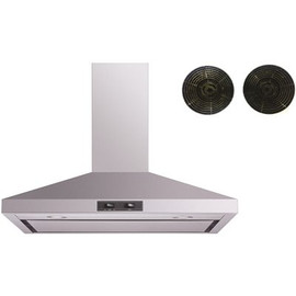 30 in. Convertible Wall Mount Range Hood in Stainless Steel with Mesh Filter, Charcoal Filters and Stainless Steel Panel