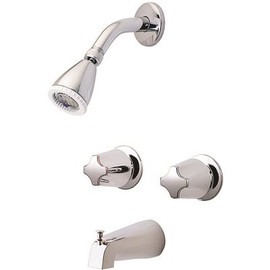 Pfister 2-Handle 1-Spray Tub and Shower Faucet with Metal Knob Handles in Polished Chrome (Valve Included)