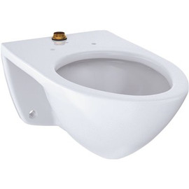 TOTO Commercial Flushometer 1.0 GPF/1.28 GPF/1.6 GPF Elongated Toilet Bowl Only with Top Spud in Cotton White