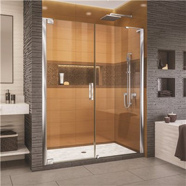 DreamLine Elegance-LS 58-1/2 in. to 60-1/2 in. W x 72 in. H Frameless Pivot Shower Door in Chrome