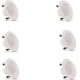 4 in. 75-Watt Equivalent Daylight (5000K) CEC Integrated LED Retrofit White Recessed Light Trim Downlight (6-Pack)