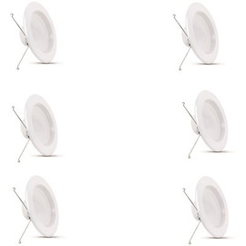 5/6 in. 75-Watt Equivalent Daylight (5000K) CEC Integrated LED Retrofit White Recessed Light Trim Downlight (6-Pack)