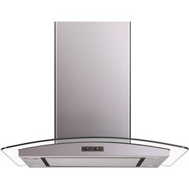 Winflo 30 in. Convertible Island Mount Range Hood in Stainless Steel and Glass with Mesh Filter and Stainless Steel Panel