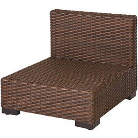 Hampton Bay Commercial Dark Brown Wicker Armless Middle Outdoor Sectional Chair