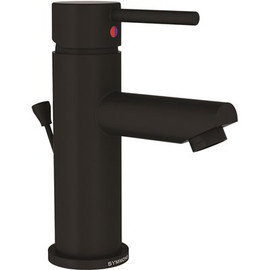 Symmons Modern Single Hole Single-Handle Bathroom Faucet with Drain Assembly in Matte Black