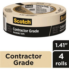 Scotch 1.41 in. x 60.1 yds. Contractor Grade Masking Tape (4-Pack)