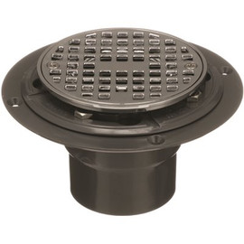 OATEY Round Gray PVC Shower Drain with 4-3/16 in. Round Screw-In Chrome Drain Cover