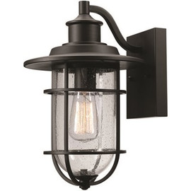 Globe Electric Turner 1-Light Black Outdoor Wall Lantern Sconce