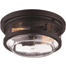 Globe Electric 2-Light Wolfe Bronze Outdoor Flush Mount