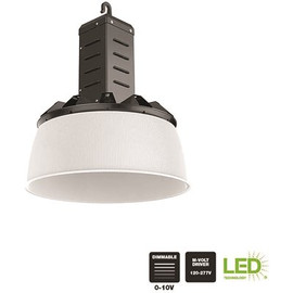 Commercial Electric 16 in. 750-Watt Equivalent Integrated LED Dimmable Black High Bay Light 5000K