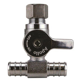 Apollo 1/2 in. Chrome-Plated Brass PEX-B Barb x 3/8 in. Compression Quarter-Turn Dishwasher Tee Valve