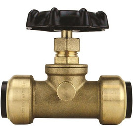 Tectite 3/4 in. Brass Push-To-Connect Stop Valve with Drain