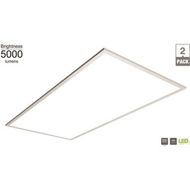 Commercial Electric 2 ft. x 4 ft. 5000 Lumens Integrated LED Panel Light (2-Pack)