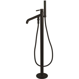 Aqua Eden Modern Single-Handle Claw Foot Freestanding Tub Faucet with Handshower in Matte Black