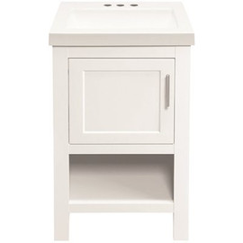 Glacier Bay Spa 18.5 in. W Bath Vanity in White with Cultured Marble Vanity Top in White with White Sink