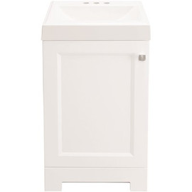 Glacier Bay Shaila 18.5 in. W Bath Vanity in White with Cultured Marble Vanity Top in White with White Sink Glacier Bay Shaila 18.5 in. W Bath Vanity in White with Cultured Marble Vanity Top in White with White Sink