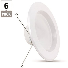 5/6 in. 120-Watt Equivalent Daylight (5000K) CEC Integrated LED Retrofit White Recessed Light Trim Downlight (6-Pack)