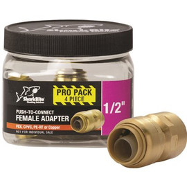 SharkBite 1/2 in. Push-to-Connect x FIP Brass Adapter Fitting Pro Pack (4-Pack)