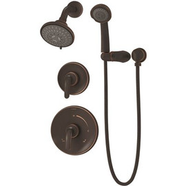 Symmons Elm 2-Handle 5-Spray Shower Trim with 3-Spray Hand Shower in Seasoned Bronze (Valves not Included)