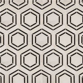 MSI Georama Nero 13 in. x 11 in. x 10 mm Polished Marble Mosaic Tile (9.9 sq. ft. / case)
