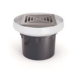 Zurn EZ PVC Square Slab on Grade Drain with 6 in. Stainless Steel Strainer and 4 in. Outlet