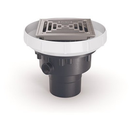 Zurn EZ PVC Slab on Grade Square Drain with 5 in. Stainless Steel Strainer and 2 in. x 3 in. Outlet